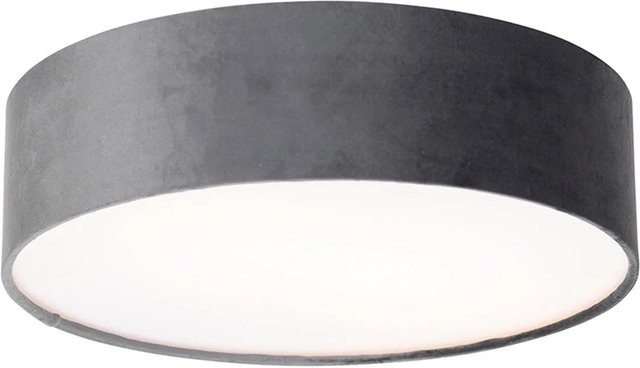 QAZQA Moderne Deckenlampe Drum in Grau mit goldener Innenausstattung, dimmbar, Durchmesser: 40 cm - Bild 1