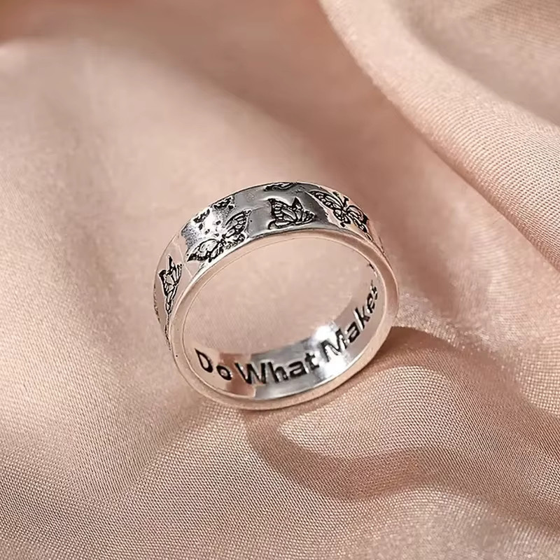 Huitan Punk Fingerringe, Schmetterling, Silber, Damen - Bild 2