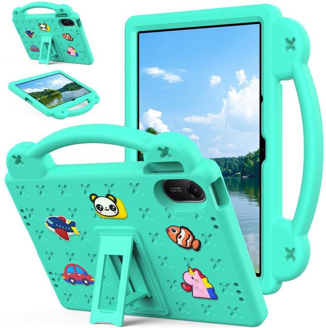 Xiaomi Redmi Pad 2 11 (2025) Tablet Hülle mit Cartoon Anti-Fall Schutz in Minze und Grün - Bild 1
