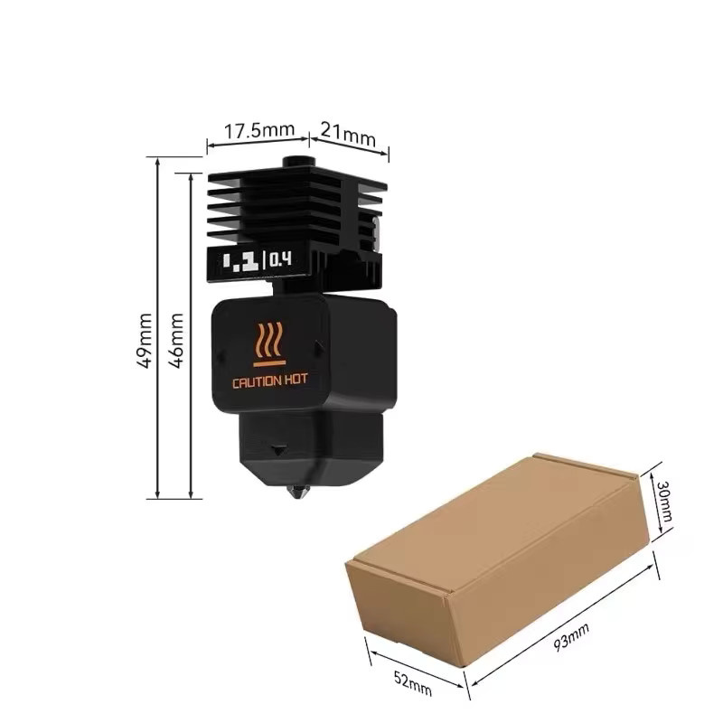 Bambu Allzweckdüsen aus gehärtetem Stahl für H2D A1 / A1 mini mit hohem Durchfluss, integriert und herausnehmbar, Schwarz, 0,2 mm / 0,4 mm / 0,6 mm / 0,8 mm - Bild 4