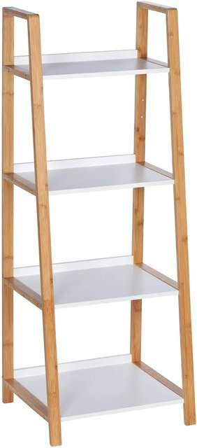Wenko Regal Finja im Scandi-Style aus Bambus und MDF, Braun, B/T/H: 43 x 36 x 112 cm - Bild 1