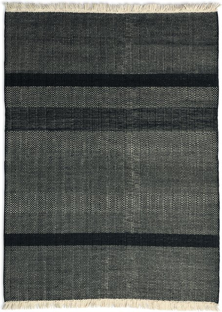 Nanimarquina Tres Texture Teppich in Schwarz und Gold, handgeknüpft aus Wolle und Viskose, modernes abstraktes Design - Bild 1
