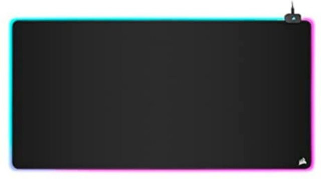 Corsair RGB Gaming-Mauspad in Schwarz, extra große LED-beleuchtete Schreibtischunterlage mit rutschfester Unterseite für deinen PC - Bild 1