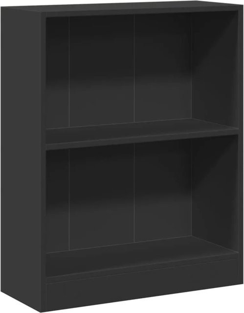 vidaXL Bücherregal Schwarz aus MDF, Modernes Wandregal mit Rückwand, B/T/H: 60 x 24 x 76 cm - Bild 1