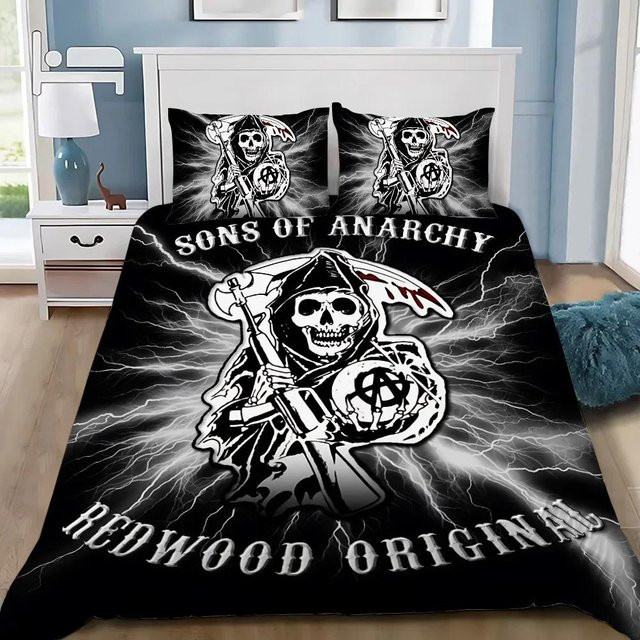 Sons Of Anarchy R-Retro Bettwäscheset Schwarz, 3-teilig, B/H: 140 x 210 cm - Bild 1
