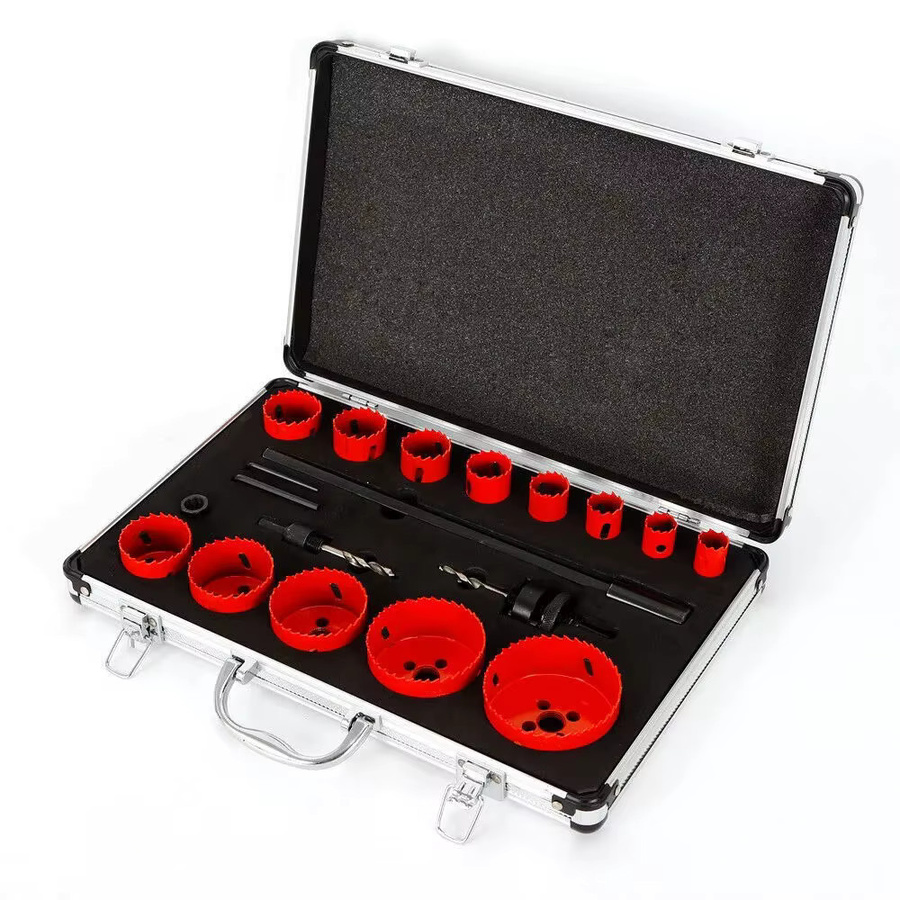 17-teiliges Lochsägen-Set aus HSS Bi-Metall mit Koffer, Durchmesser 19-76 mm, Farbe Rot - Bild 4