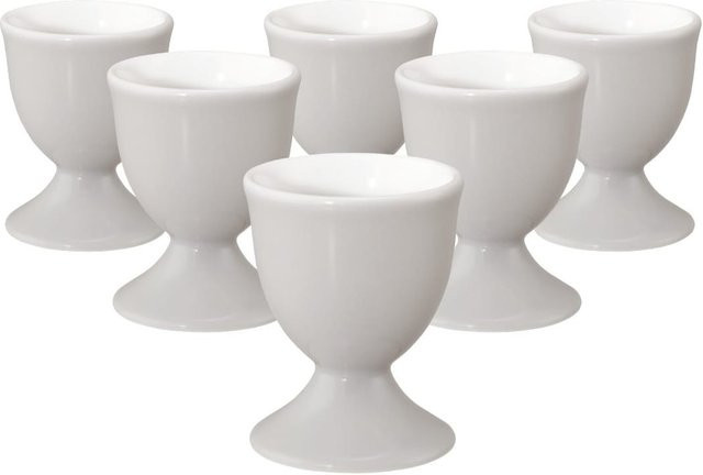 Seltmann Weiden Eierbecher Liberty Pure Colors Weiß aus Porzellan 6er Set Durchmesser: 4,9 cm - Bild 1