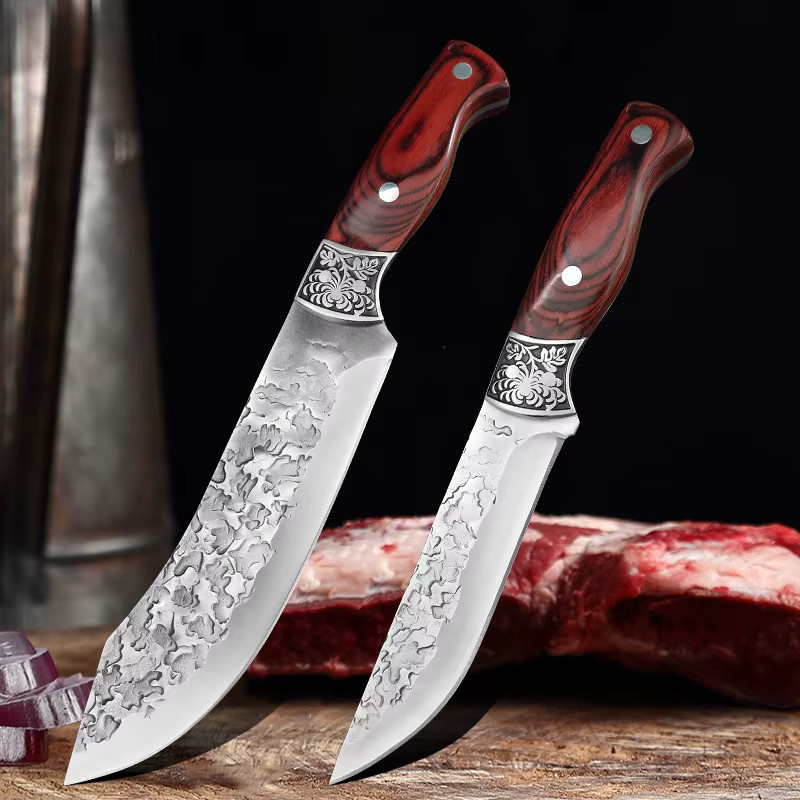 InLeung Handgeschmiedetes Ausbeinmesser mit Holzgriff in Silber für Fleisch und Fisch - Bild 2