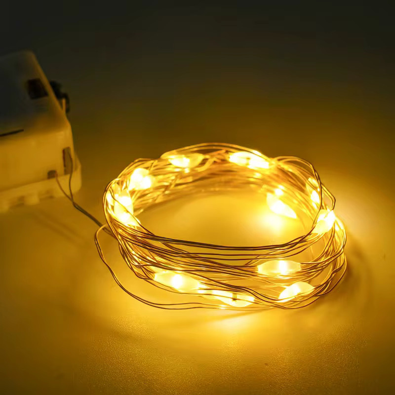 OKAL RED EAST Glühwürmchen-Lichterkette mit 3 Modi in Warmweiß und silbernem Metalldraht - Bild 4