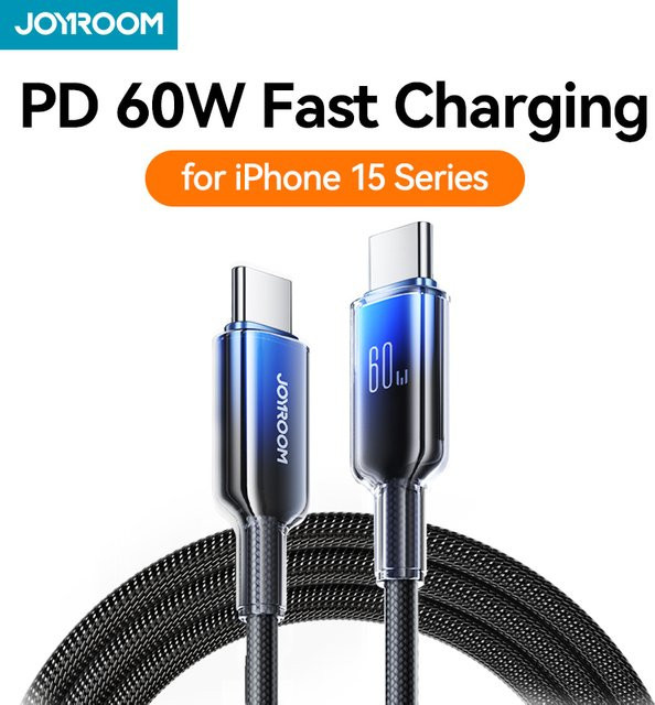 JOYROOM USB-C auf USB-C Kabel 60 W PD Schnellladekabel in Schwarz - Bild 1