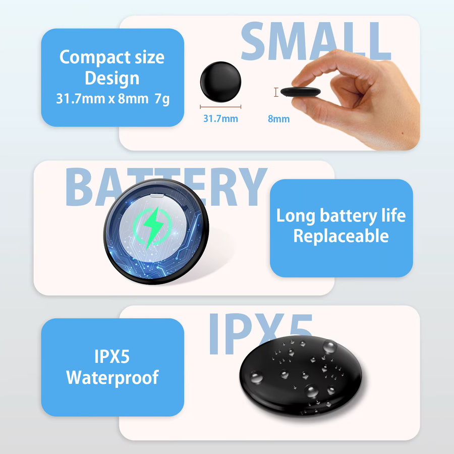 Android Smart Location Tracker in Schwarz für Google Find My Device App zur Fernpositionierung mit Pixel, Xiaomi und OPPO - Bild 2