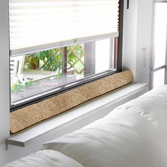 Fenster-Zugluftstopper aus K&N Schurwolle in Braun und Beige mit Oeko-Tex Standard 100 - Bild 1