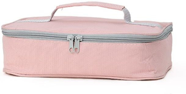 Isolierte Thermo-Lunchtasche von Yiran Furniture in Rosa, quadratische Bento-Box-Tasche für Picknick und Reisen, B/T/H: 28 x 22 x 7 cm - Bild 1