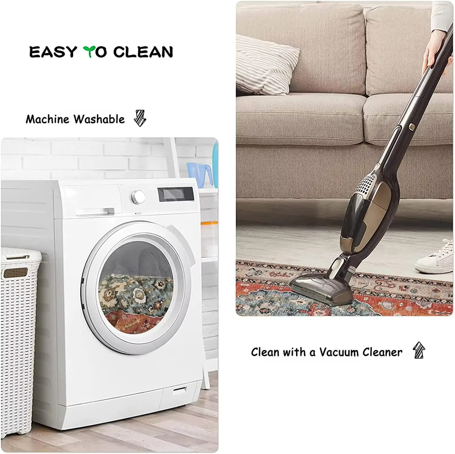 VIKAMA Persischer Boho-Retro-Bodenteppich für Wohnzimmer, Schlafzimmer und Esszimmer - Bild 3