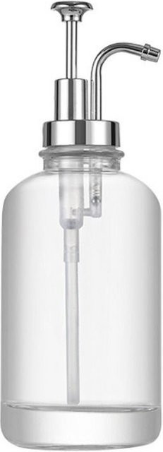 Yeiiaolin Kaffeesirup Spender aus klarem Glas mit silbernem Verschluss, 473 ml (16 oz) - Bild 1