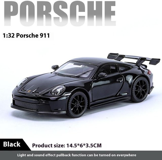 Maisto 911 GT3 RS Sportwagen Rennwagen Modell 1:32 Metall schwarz - Bild 1