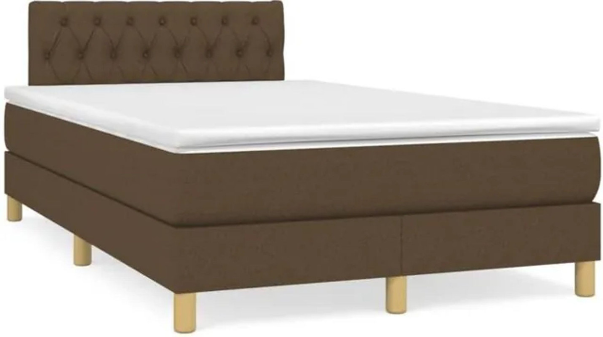 vidaxl Boxspringbett mit Matratze aus Stoff in Braun, B/T/H: 190 x 120 x 78 cm - Bild 1