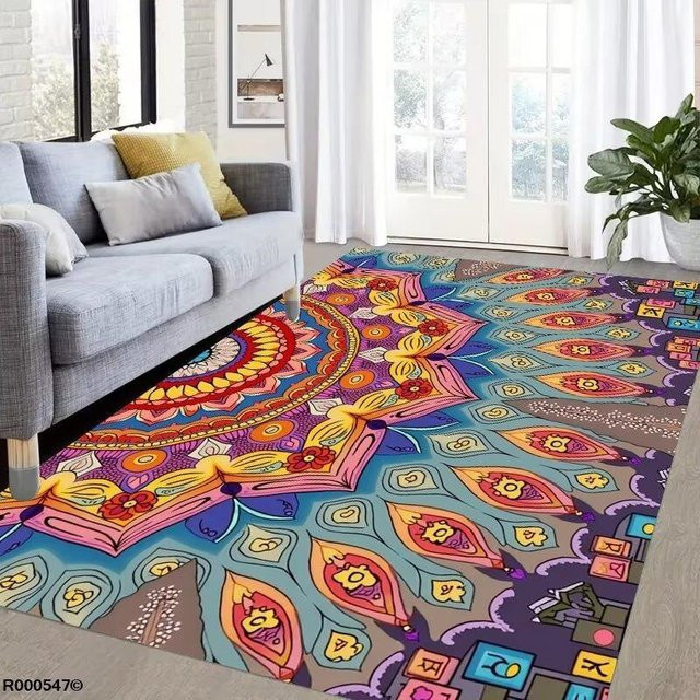 Lodestar Retro Persischer Boho Teppich, Mehrfarbig, B/T: 60 x 40 cm - Bild 1
