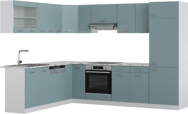Vicco R-Line Solid Eckküche modern in Blau, Breite: 287 cm, Tiefe: 227 cm - Bild 2