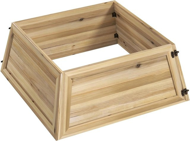 HOMCOM Weihnachtsbaumkragen aus Tannenholz im Bauernhausstil, Farbe: Braun, B/T/H: 65 x 65 x 27 cm - Bild 1