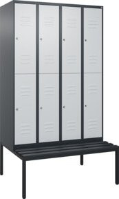 C+P Doppelstock-Spind Classic PLUS Sitzbank mit 4 Abteilen, Kunststoff-Sitzfläche, B/T/H: 212 x 120 x 81,5 cm - Bild 1