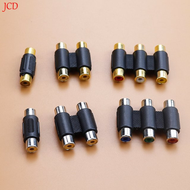JCD RCA Adapter-Stecker Vergoldeter AV-Koppler Konverter mit 2 RCA und 3 RCA Buchsen - Bild 1