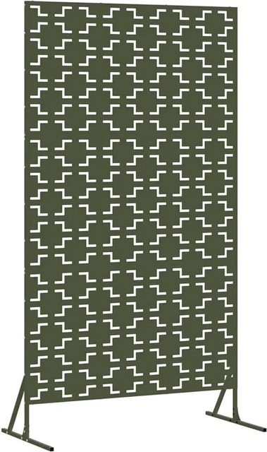 vidaXL Sichtschutz Paravent aus Stahl in Grün, B/T/H: 100 x 50 x 180 cm - Bild 1