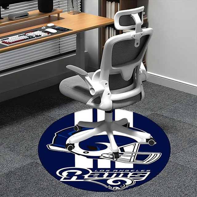 Runder Teppich Los Angeles Rams Helm Logo von Yun Heng Three, Durchmesser: 80 cm, Rutschfest und Maschinenwaschbar - Bild 1