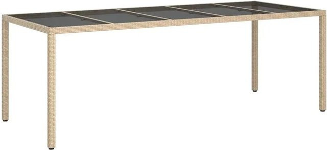 vidaXL Garten-Eßtisch aus Polyrattan in Beige, rechteckig, B/T/H: 250 x 100 x 75 cm - Bild 1