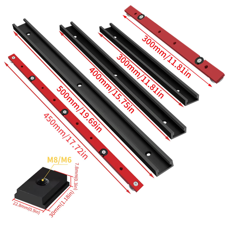 FNICEL T30 T-Schiene aus Aluminium als DIY Werkzeug und Gehrungslehre für Tischkreissägen und Frästische - Bild 3