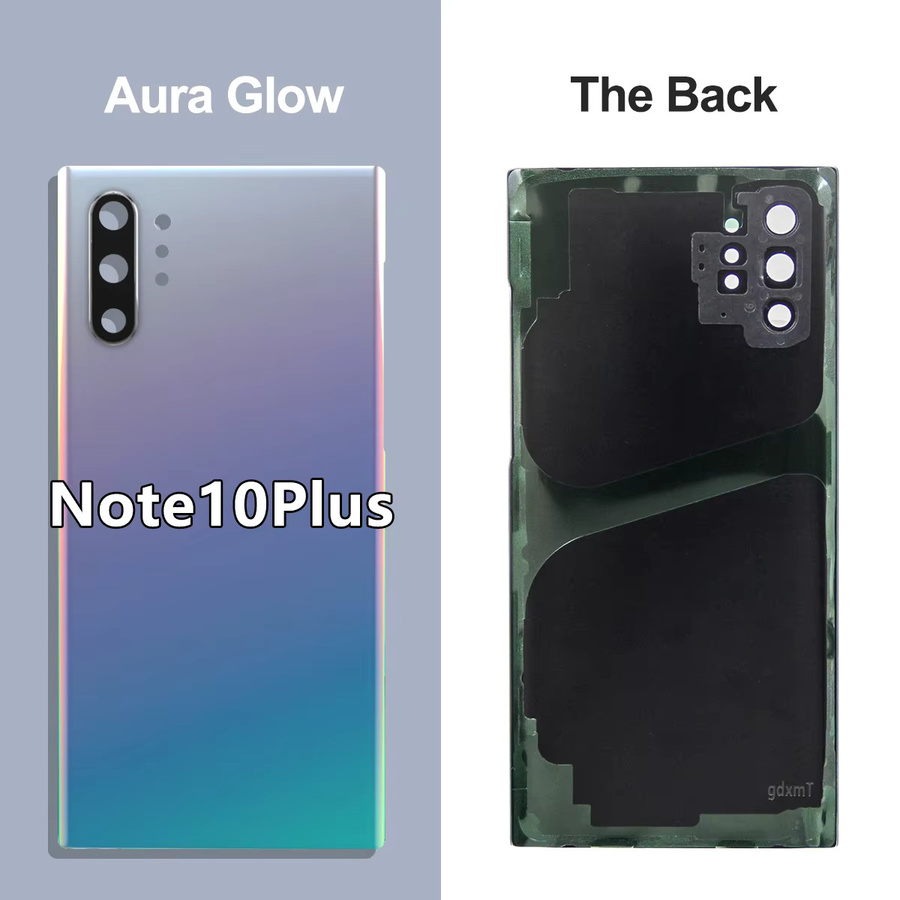 Samsung Note 10 Plus N970F N975F Ersatz-Rückglasgehäuse inklusive Klebstoff und Kameralinsen in Schwarz - Bild 5