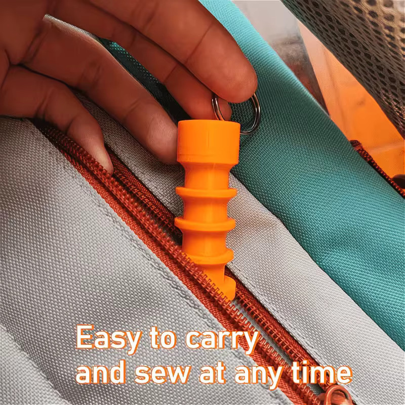 Tragbares Reise-Nähset als Mini-Organizer im Schlüsselanhänger für Knöpfe und Kleidung, Gelb und Orange - Bild 2