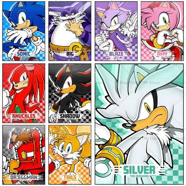 Anime Sonic Wandbild Bilibili Selbstklebender Wasserdichter Wandaufkleber Multicolor - Bild 1