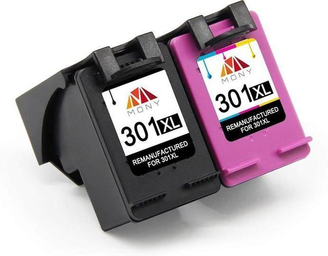 Money Tek Tintenpatronen Set für HP 301 XL, Schwarz und Multicolor, aufbereitet, kompatibel mit HP Envy 4502 - Bild 1
