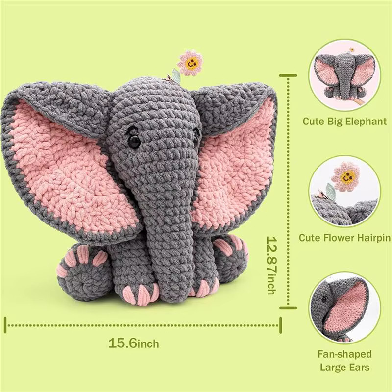 Elefanten-Paket, Häkel-Strickset, Tiere, Plüsch / Textil - Bild 3