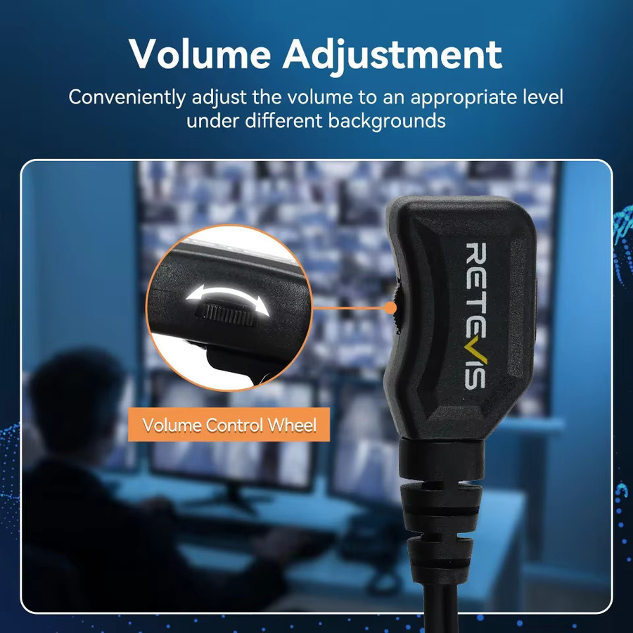 RETEVIS Walkie Talkie 2 Pin Ohrhörer mit PTT und Acoustic Tube in Schwarz für Kenwood, BaoFeng UV 5R und Quansheng UV K5 K6 - Bild 3