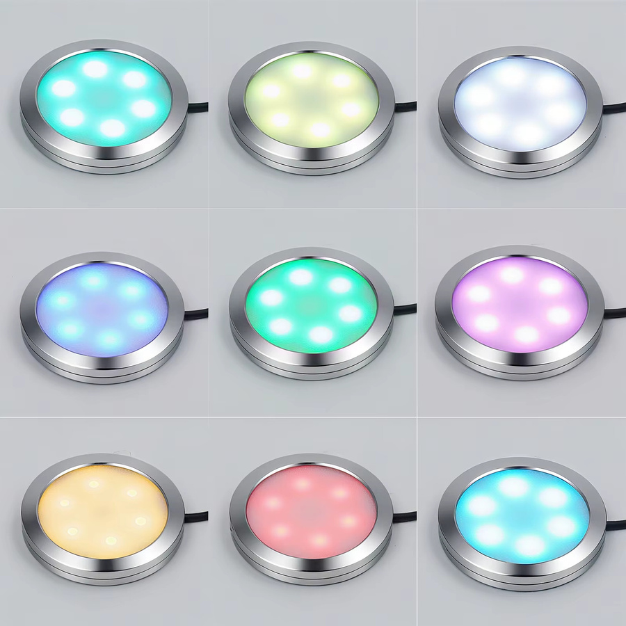 KISUFU RGB Unterschrankleuchte mit Fernbedienung, selbstklebende dimmbare LED-Beleuchtung in Silber, USB-Betrieb für Küche und Möbel - Bild 4