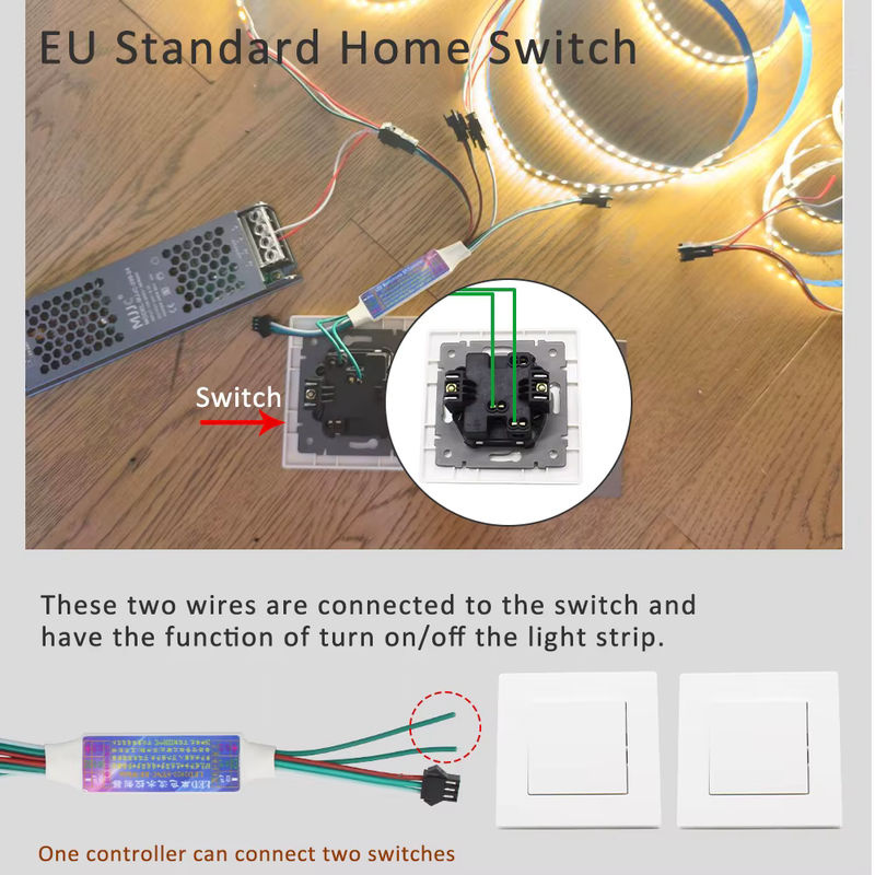 MJJC COB LED Streifenlicht Warmweiß mit Controller, 24V Flexibles Bandlicht mit Fließendes-Wasser-Effekt - Bild 3