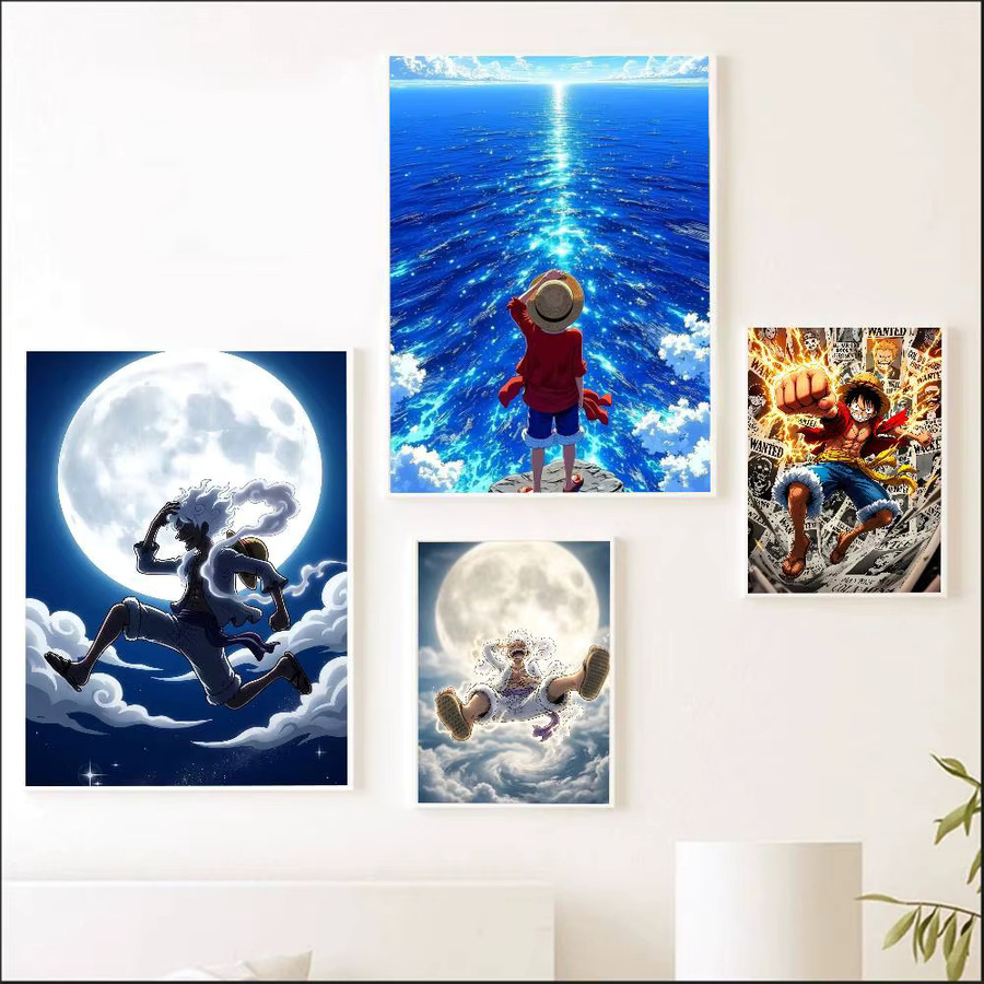 Bandai OP Luffy Poster HD Kunst, selbstklebend und wasserfest, mehrfarbig - Bild 3