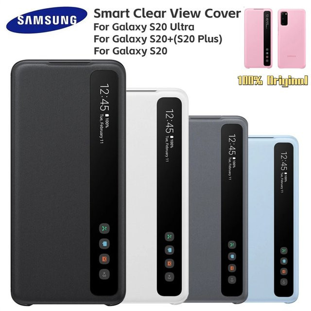Samsung Mirror Clear S-View Handyhülle für Samsung Galaxy S20 und S20 Ultra in Transparent/Weiß - Bild 1