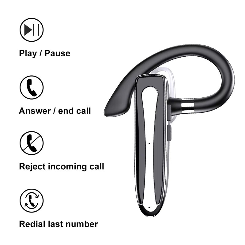 EARDECO Drahtlose Bluetooth Kopfhörer mit Mikrofon in Schwarz - Bild 3