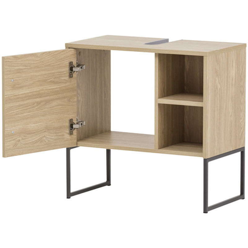 Schildmeyer Waschbeckenunterschrank Limone in Eiche, Badschrank mit Soft-Close-Türen und Regalen, B/H/T: 60,4 x 59,5 x 33 cm - Bild 2