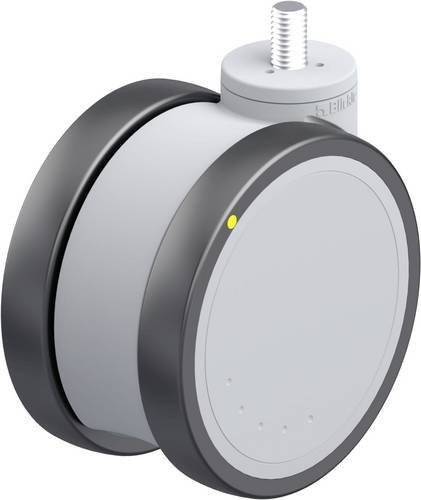 Blickle Kunststoff-Doppelrolle LKDG-PATH 125K-ELS-GS12 in Grau und Silber mit 125 mm Rad-Durchmesser und einer Tragfähigkeit von max. 125 kg - Bild 1