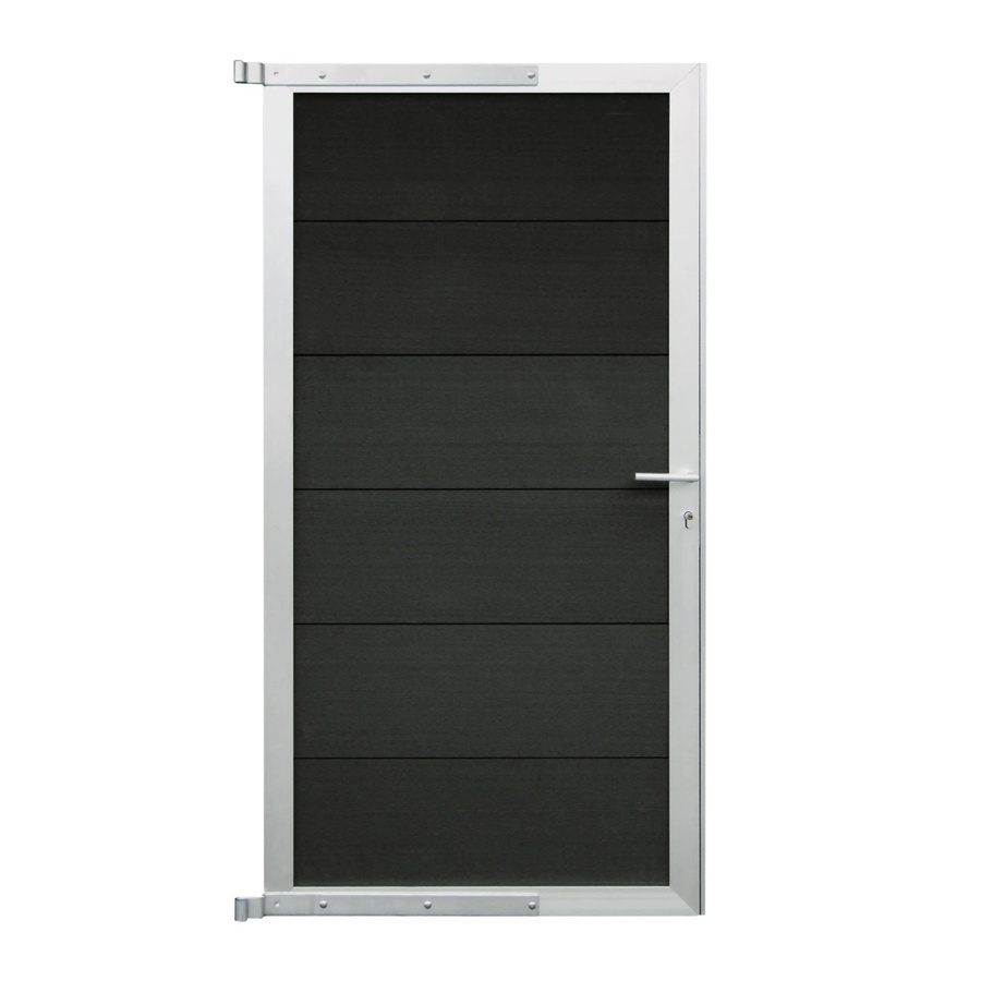 GartenLand Steckzauntor Classico aus WPC und Aluminium in Anthrazit und Silber, Breite: 90 cm, Höhe: 180 cm - Bild 2
