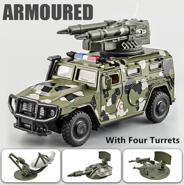 Linyi toy car Tiger gepanzertes Auto LKW Modell, 1:24, Metall, ab 18 Jahren - Bild 1