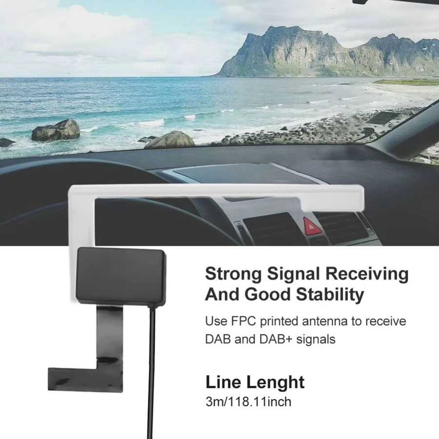Kebidumei Aktive DAB Digital Audio Broadcasting Auto Antenne für Fenster, Dach oder Windschutzscheibe kompatibel mit Pioneer, Kenwood, JVC und Sony - Bild 2