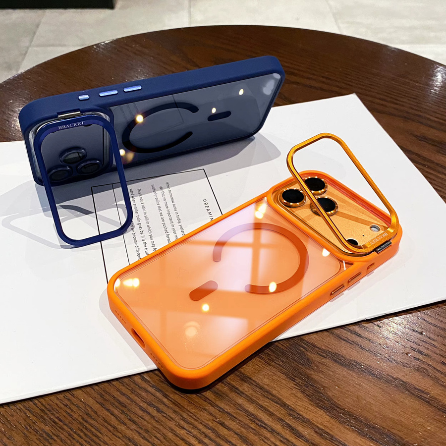Dolob Magnetische transparente Handyhülle für iPhone 17 16 Pro Max Plus mit Linsenhalter und Anti-Drop-Schutz in Blau - Bild 2