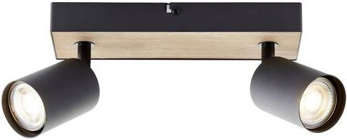 Brilliant Jello Wood G93069/76 LED-Deckenstrahler aus Holz und Metall in Schwarz mit GU10 LED-Leuchtmittel - Bild 1