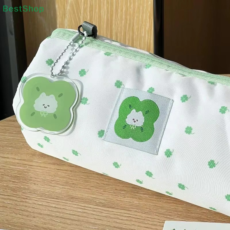 Lucky Four-Leaf Clover Federmäppchen in Weiß mit großer Kapazität als Schreibwaren-Aufbewahrungstasche oder Make-up-Tasche - Bild 2