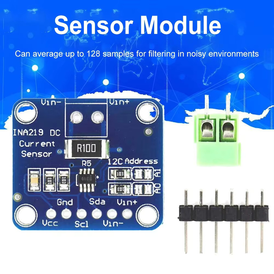 MCU-219 INA219 Bidirektionaler Stromsensor Breakout-Modul I2C Zero Drift Power Monitoring Sensor in Blau - Bild 2